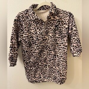 The New Society Leopard print polo dress kids size 6 Pima cotton